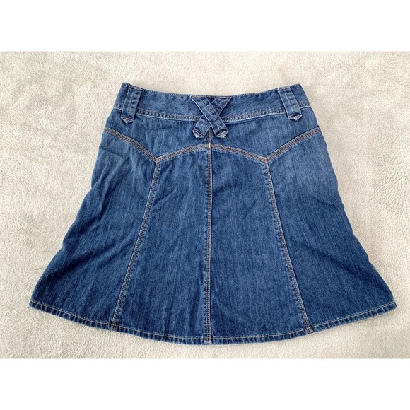 GAP Denim Skirt Women’s Size 4 Blue Flared 90s Retro Coquette Indie Sleaze - Picture 2 of 11